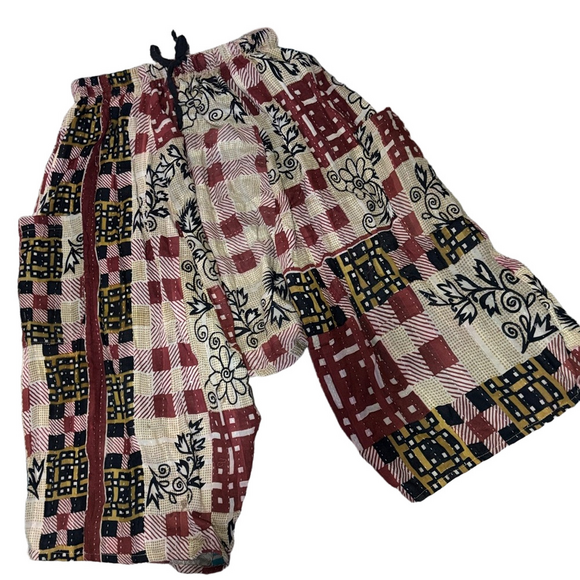 she lives beauty Pants - Kantha Cropped Harem Pants One Size Pants